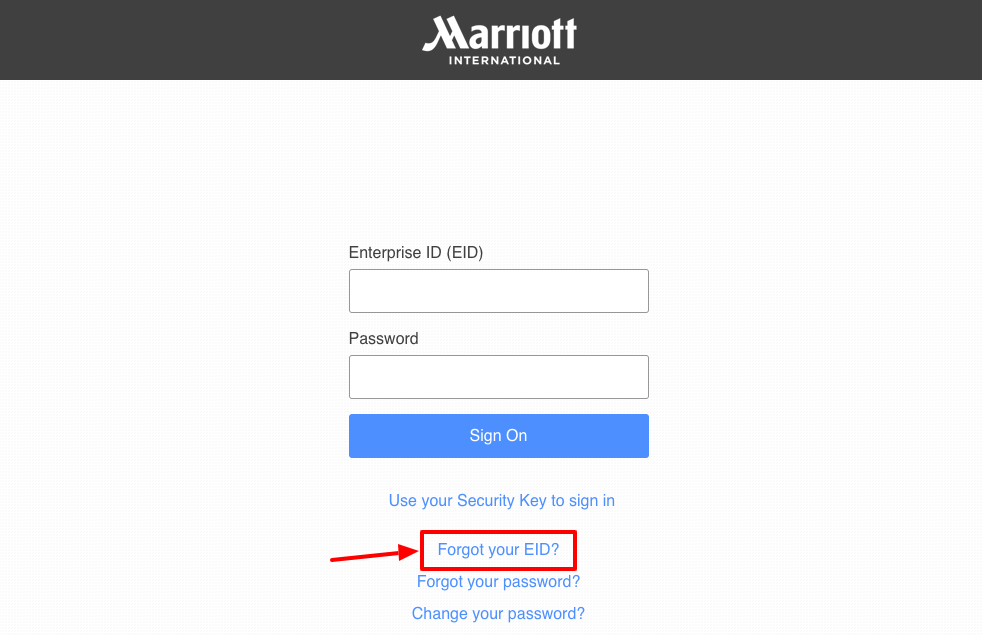 marriott employee forgot password